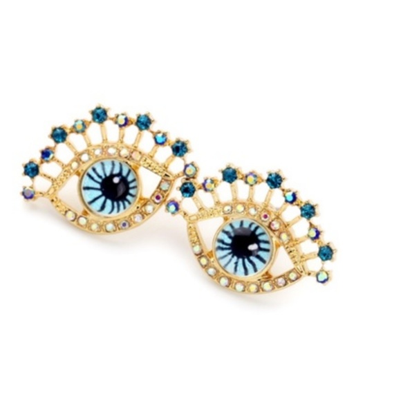Crystal Eye Statement Earrings - Picture 1 of 5
